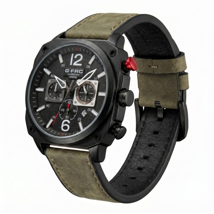 Reloj G-force Gr8398 Cronógrafo Cuero + Estuche Premium