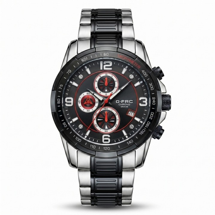 Reloj G-force Gf8020 Cronógrafo De Acero + Estuche Premium