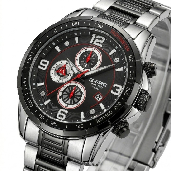 Reloj G-force Gf8020 Cronógrafo De Acero + Estuche Premium