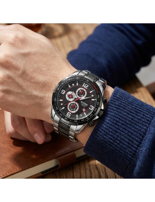 Reloj G-force Gf8020 Cronógrafo De Acero + Estuche Premium