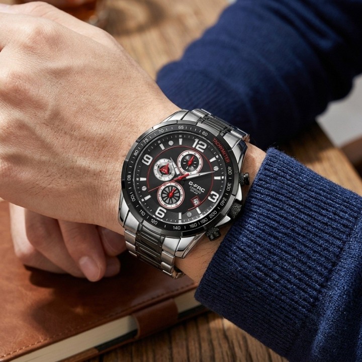 Reloj G-force Gf8020 Cronógrafo De Acero + Estuche Premium