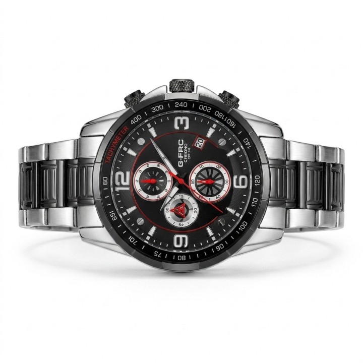 Reloj G-force Gf8020 Cronógrafo De Acero + Estuche Premium