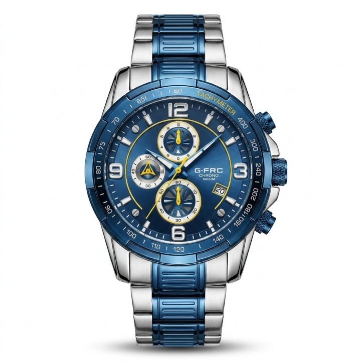 Reloj G-force Gf8020 Cronógrafo De Acero + Estuche Premium