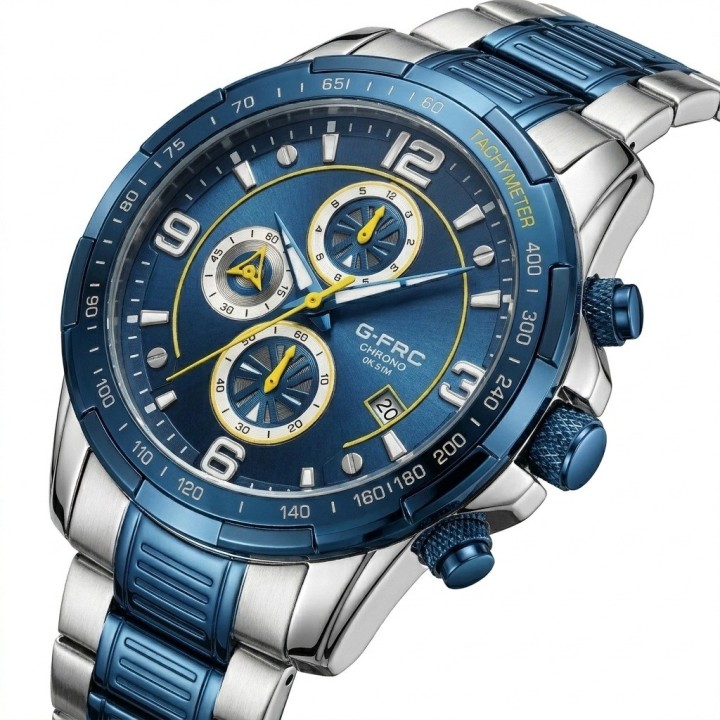 Reloj G-force Gf8020 Cronógrafo De Acero + Estuche Premium