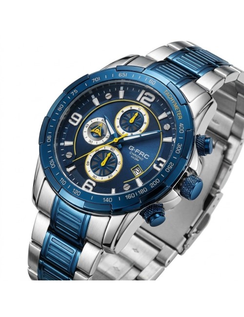 Reloj G-force Gf8020 Cronógrafo De Acero + Estuche Premium
