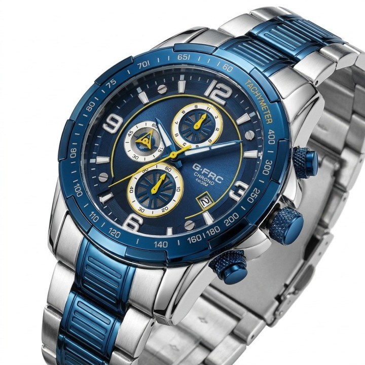 Reloj G-force Gf8020 Cronógrafo De Acero + Estuche Premium