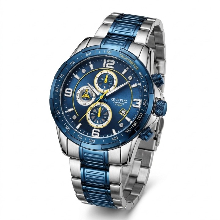 Reloj G-force Gf8020 Cronógrafo De Acero + Estuche Premium
