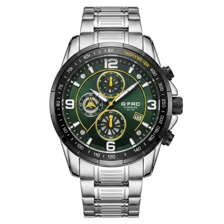 Reloj G-force Gf8020 Cronógrafo De Acero + Estuche Premium
