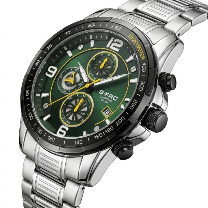 Reloj G-force Gf8020 Cronógrafo De Acero + Estuche Premium
