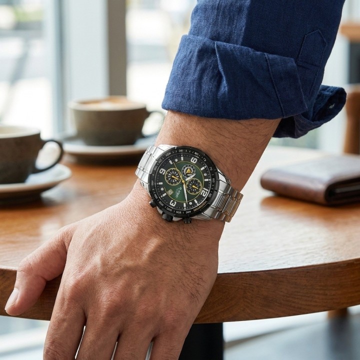 Reloj G-force Gf8020 Cronógrafo De Acero + Estuche Premium