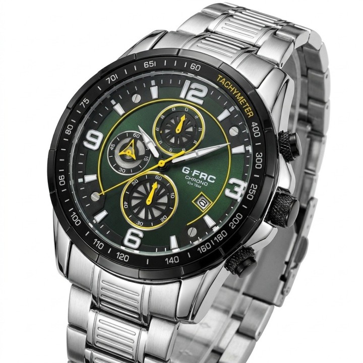 Reloj G-force Gf8020 Cronógrafo De Acero + Estuche Premium