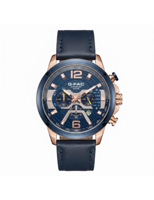 Reloj G-force Gr8329 Cronógrafo Cuero + Estuche Premium