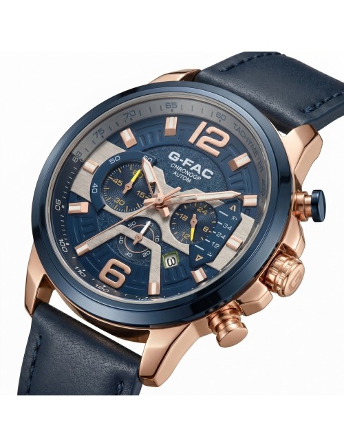 Reloj G-force Gr8329 Cronógrafo Cuero + Estuche Premium