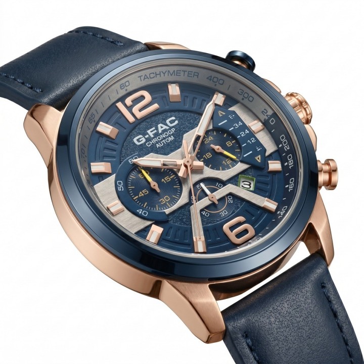 Reloj G-force Gr8329 Cronógrafo Cuero + Estuche Premium