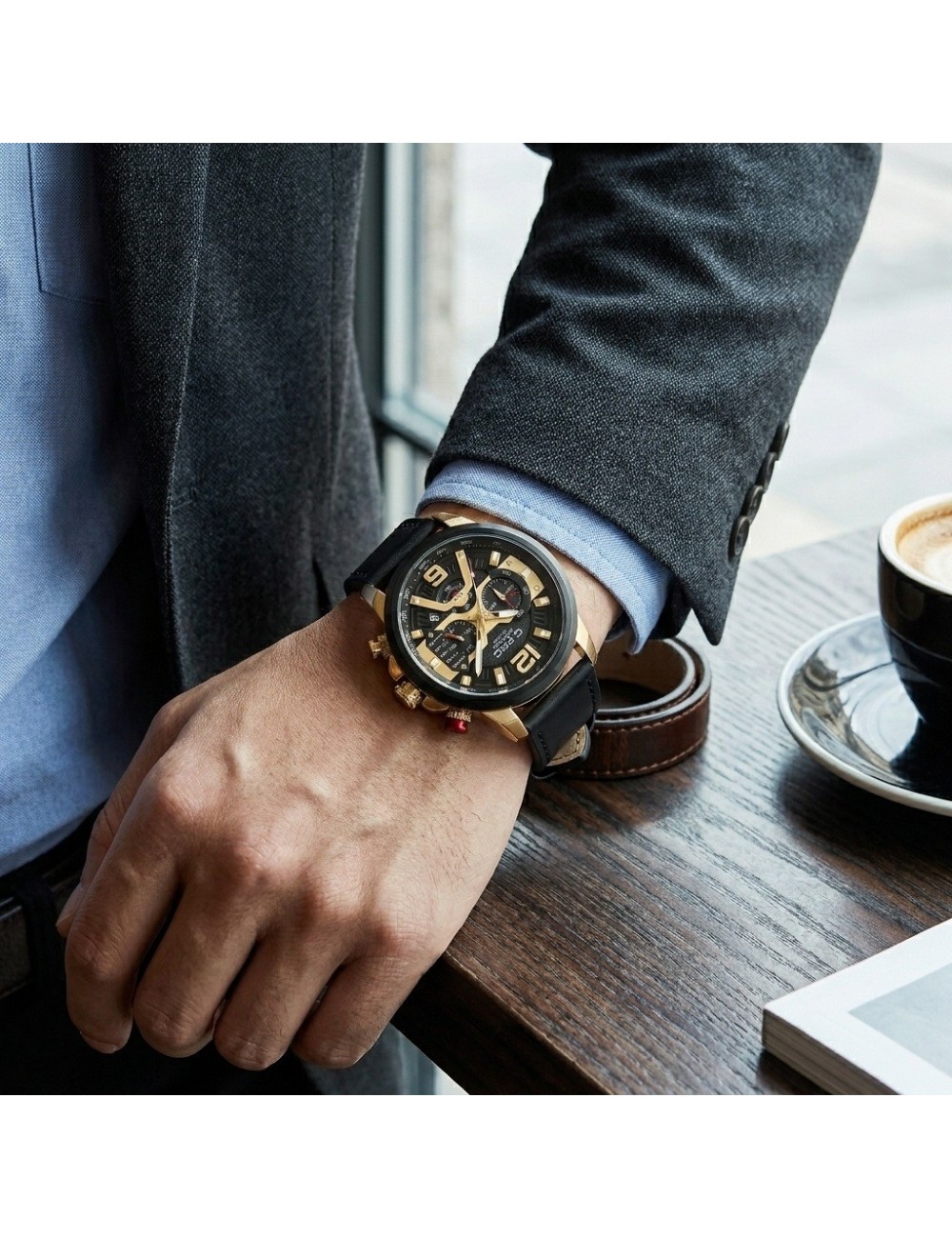 Reloj G-force Gr8329 Cronógrafo Cuero + Estuche Premium