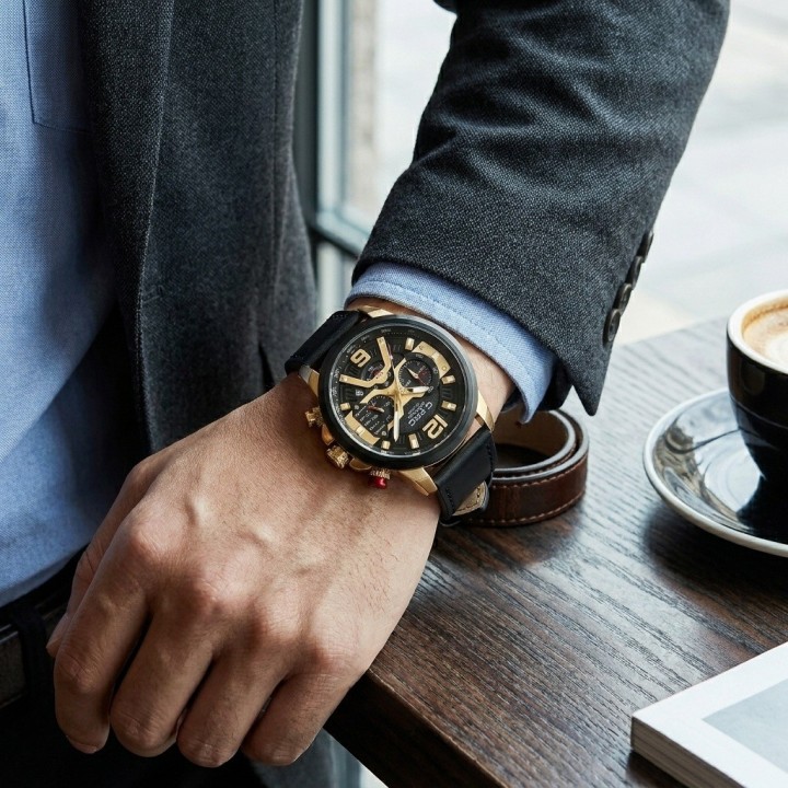 Reloj G-force Gr8329 Cronógrafo Cuero + Estuche Premium