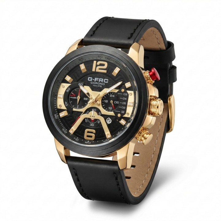 Reloj G-force Gr8329 Cronógrafo Cuero + Estuche Premium