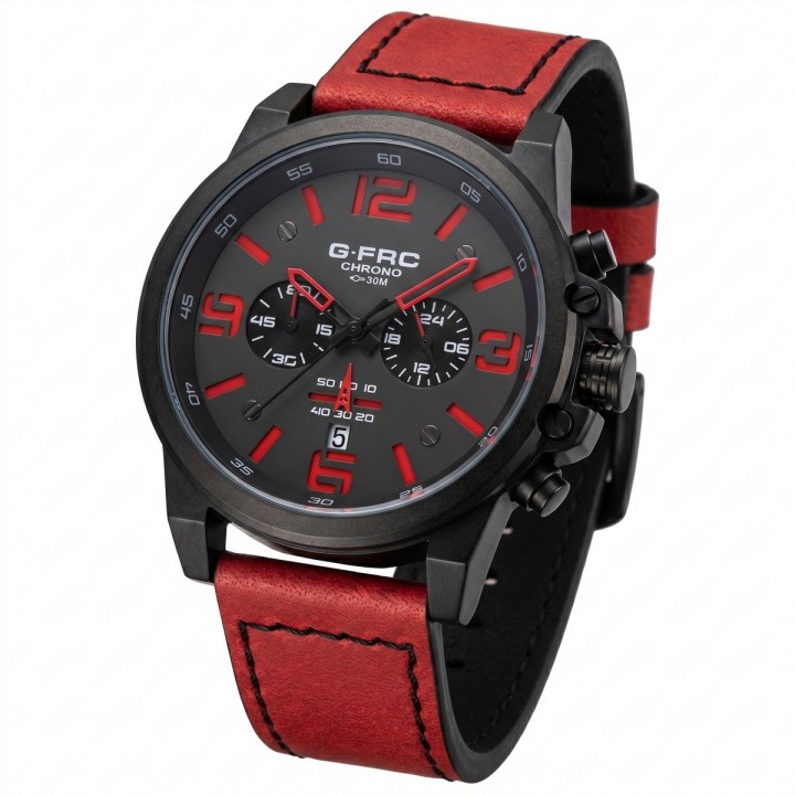 Reloj G-force Chrono Gr8314 Pulso En Cuero Para Hombre