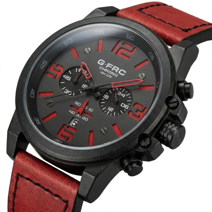 Reloj G-force Chrono Gr8314 Pulso En Cuero Para Hombre