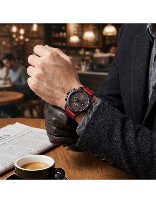 Reloj G-force Chrono Gr8314 Pulso En Cuero Para Hombre