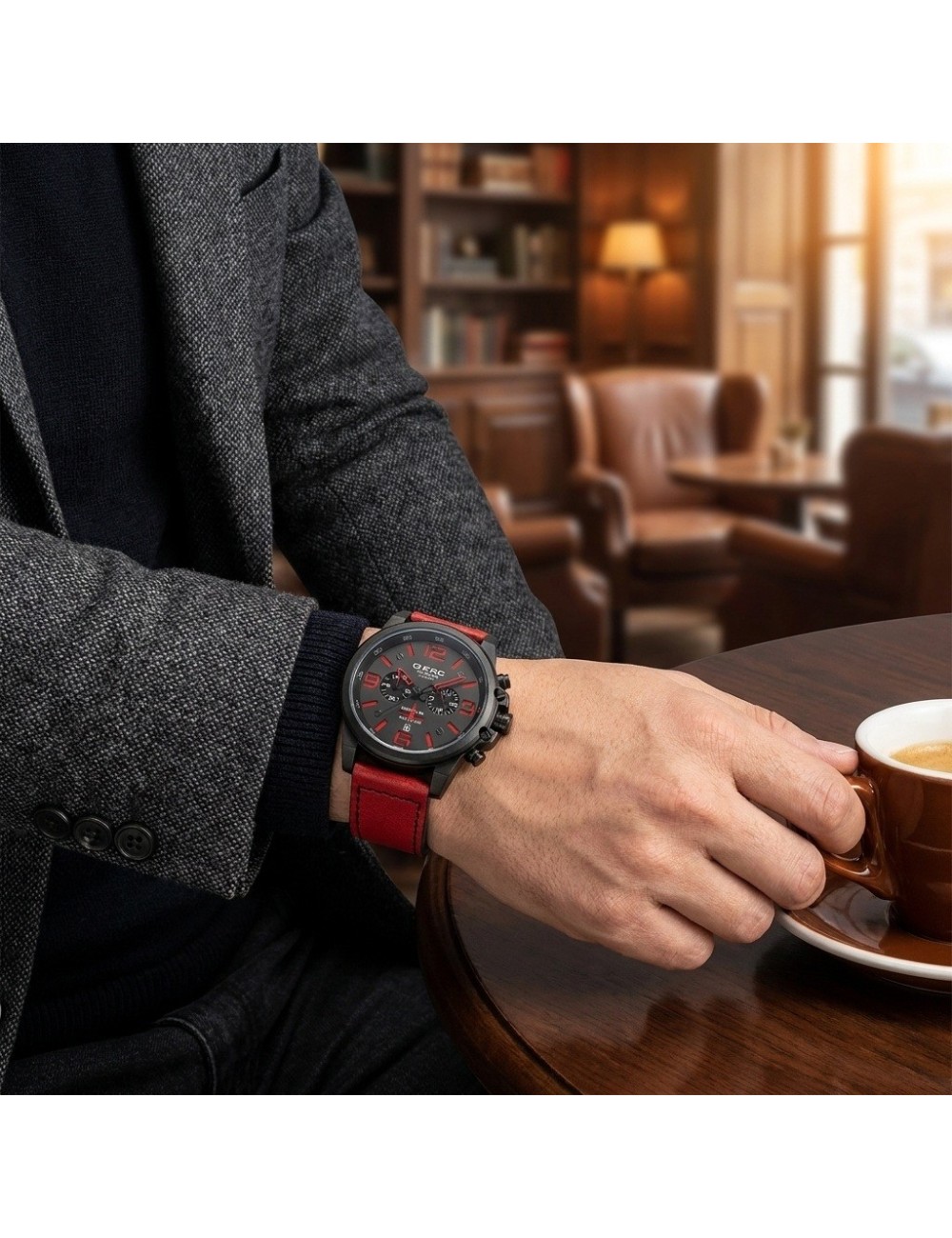 Reloj G-force Chrono Gr8314 Pulso En Cuero Para Hombre