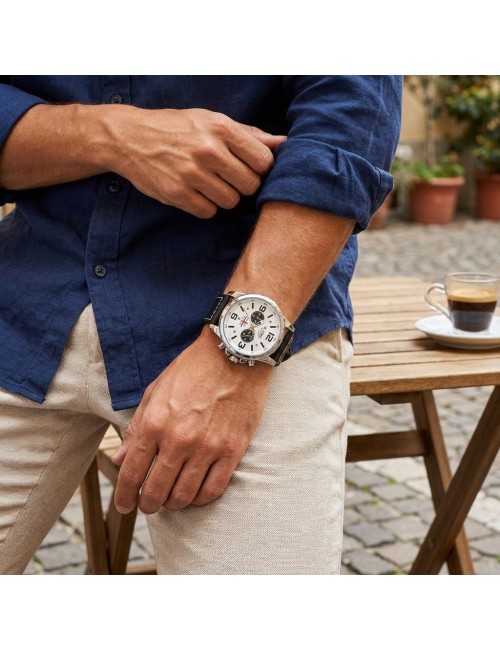 Reloj G-force Chrono Gr8314 Pulso En Cuero Para Hombre