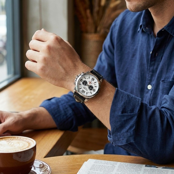 Reloj G-force Chrono Gr8314 Pulso En Cuero Para Hombre