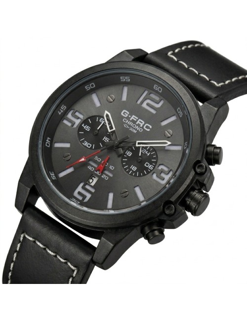 Reloj G-force Chrono Gr8314 Pulso En Cuero Para Hombre