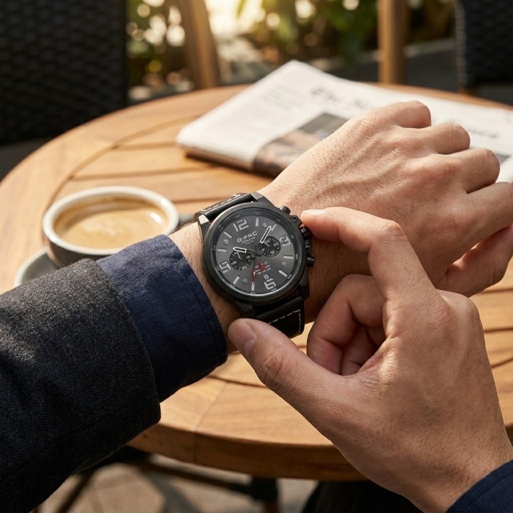 Reloj G-force Chrono Gr8314 Pulso En Cuero Para Hombre