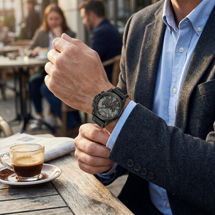 Reloj G-force Chrono Gr8314 Pulso En Cuero Para Hombre