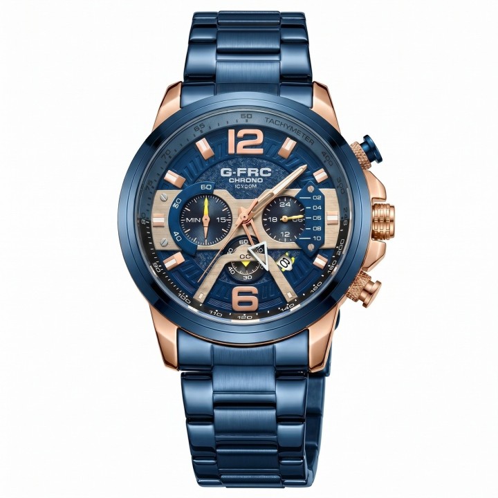 Reloj G-force Gr8329 Cronógrafo De Acero + Estuche Premium