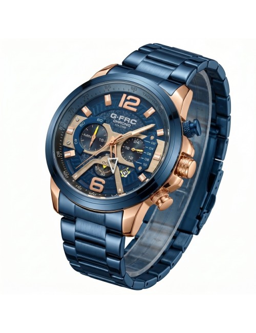 Reloj G-force Gr8329 Cronógrafo De Acero + Estuche Premium