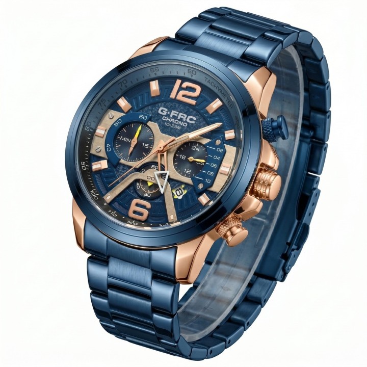 Reloj G-force Gr8329 Cronógrafo De Acero + Estuche Premium