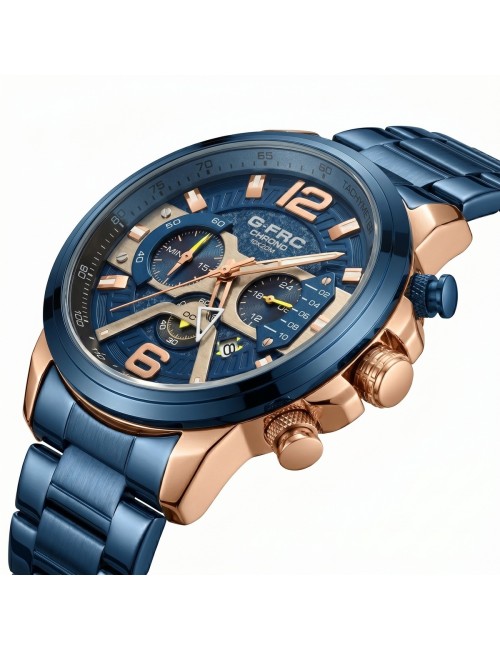Reloj G-force Gr8329 Cronógrafo De Acero + Estuche Premium