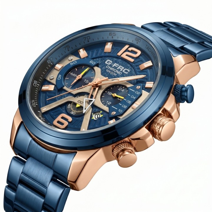 Reloj G-force Gr8329 Cronógrafo De Acero + Estuche Premium