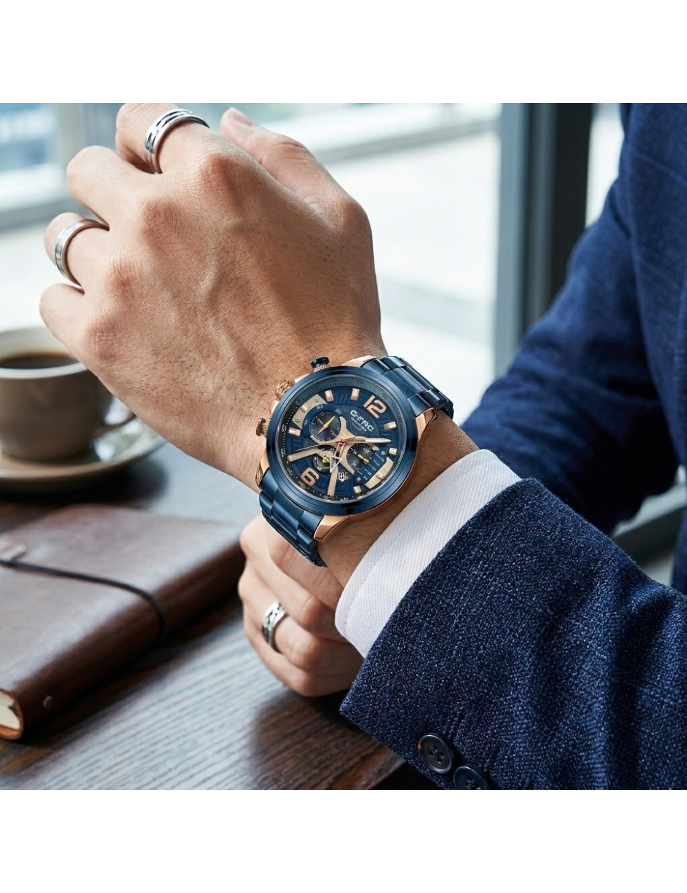 Reloj G-force Gr8329 Cronógrafo De Acero + Estuche Premium