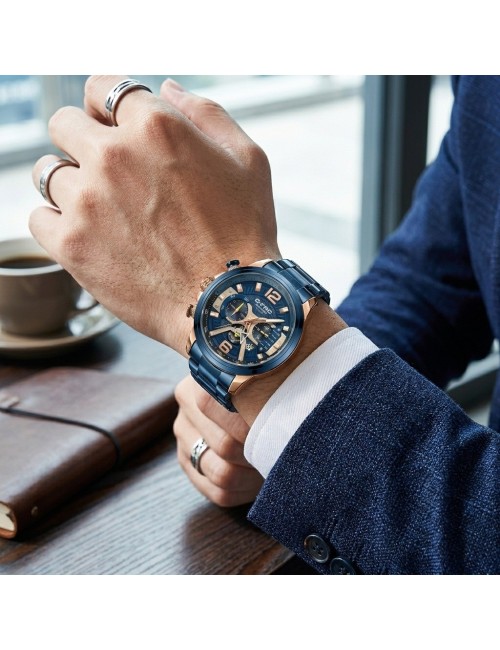 Reloj G-force Gr8329 Cronógrafo De Acero + Estuche Premium