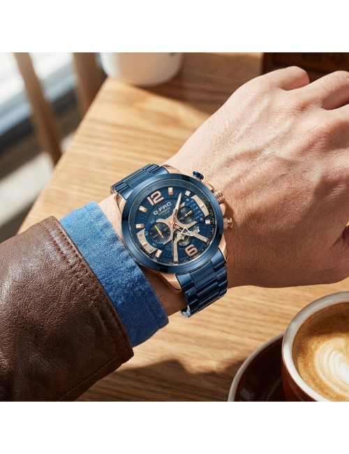 Reloj G-force Gr8329 Cronógrafo De Acero + Estuche Premium