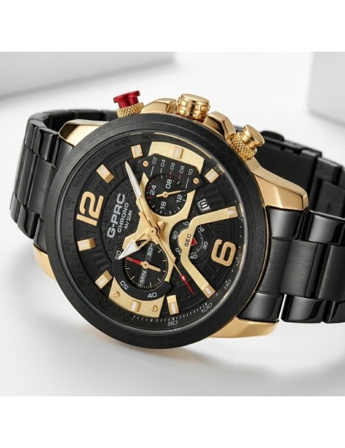 Reloj G-force Gr8329 Cronógrafo De Acero + Estuche Premium