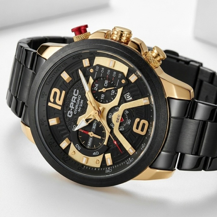 Reloj G-force Gr8329 Cronógrafo De Acero + Estuche Premium