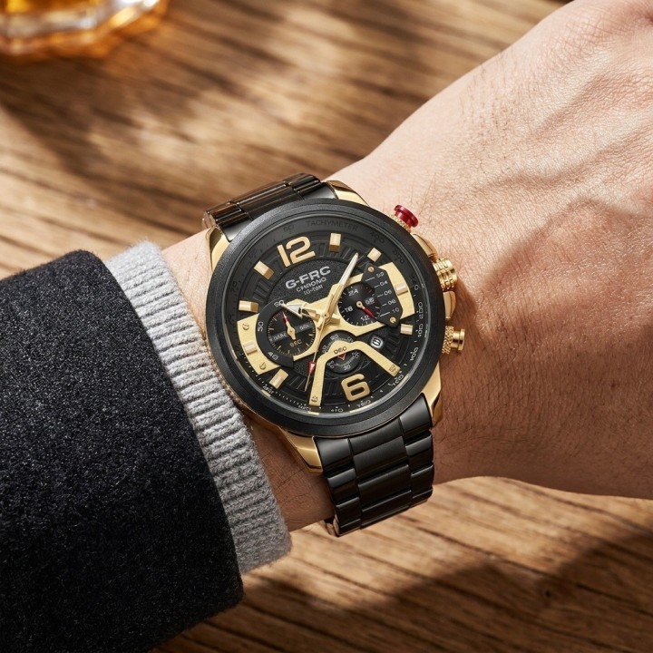 Reloj G-force Gr8329 Cronógrafo De Acero + Estuche Premium