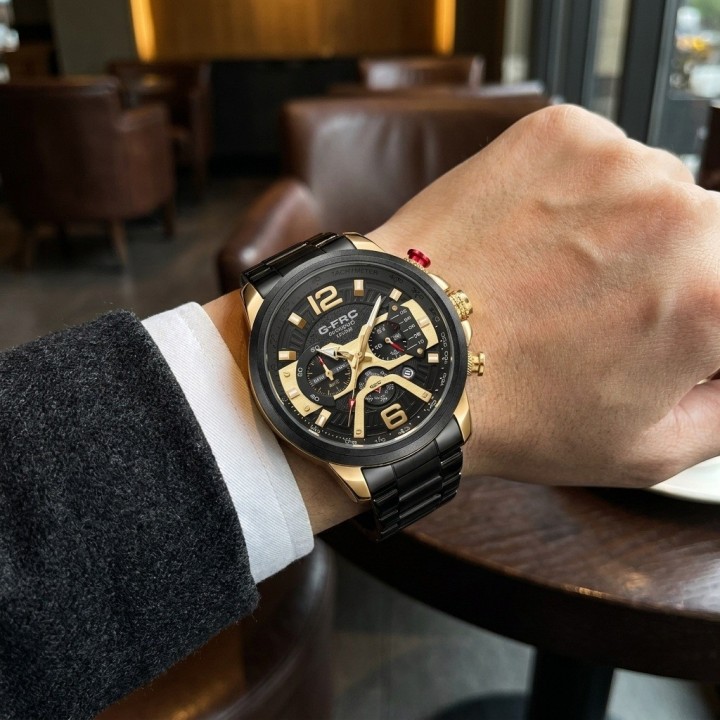 Reloj G-force Gr8329 Cronógrafo De Acero + Estuche Premium