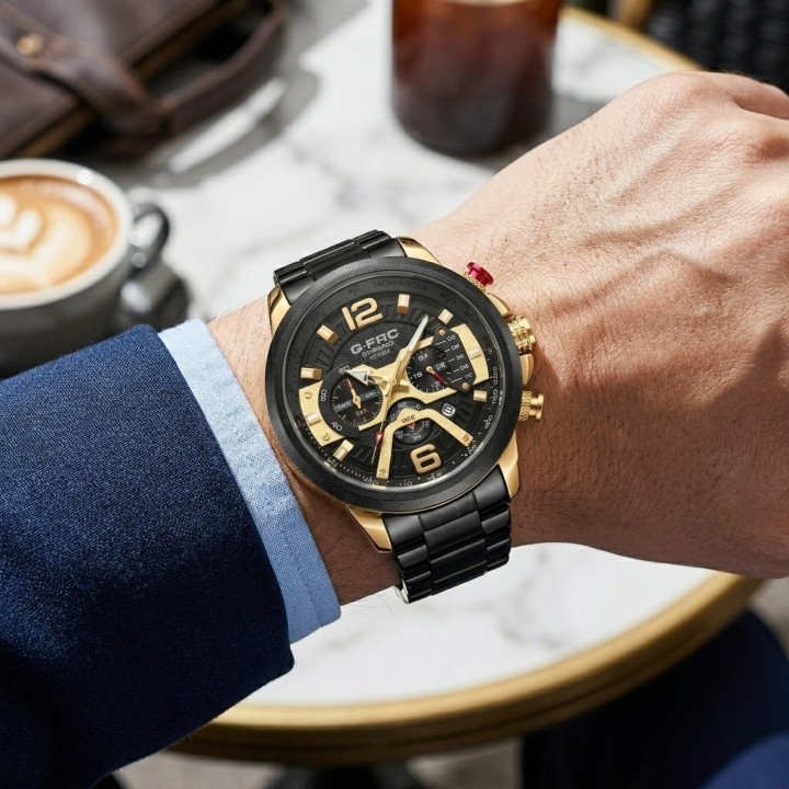 Reloj G-force Gr8329 Cronógrafo De Acero + Estuche Premium