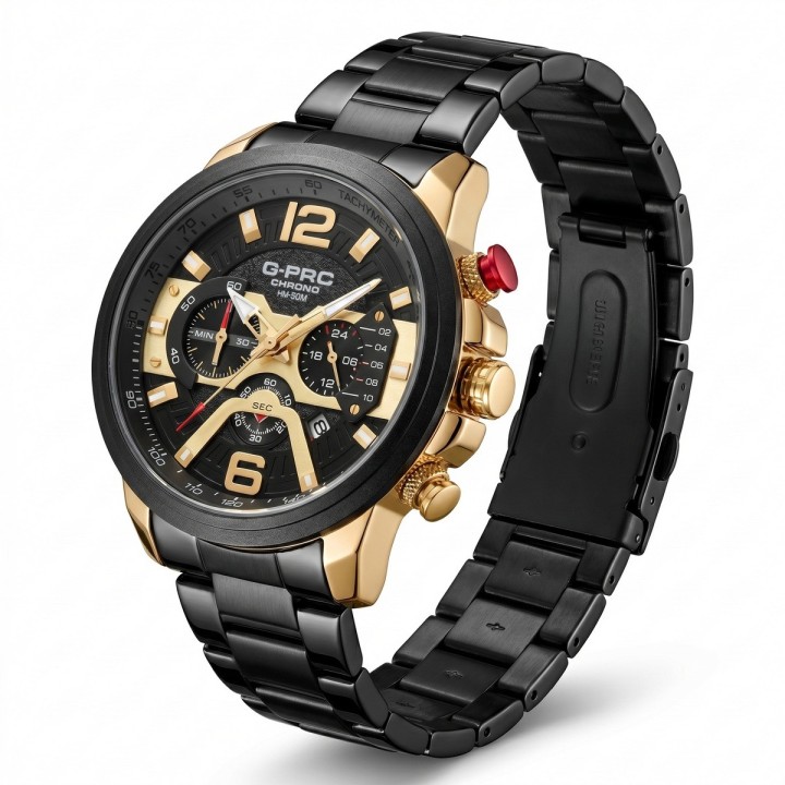 Reloj G-force Gr8329 Cronógrafo De Acero + Estuche Premium