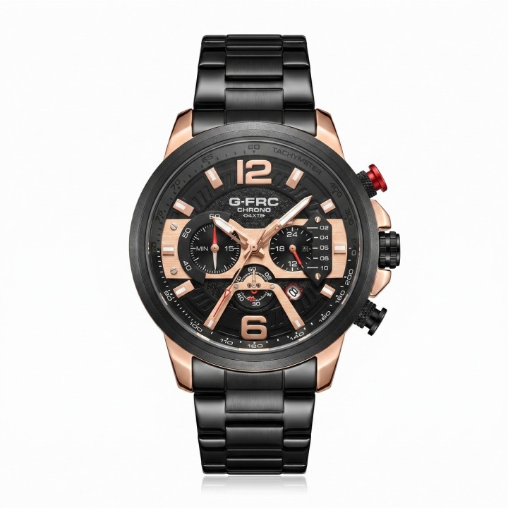 Reloj G-force Gr8329 Cronógrafo De Acero + Estuche Premium