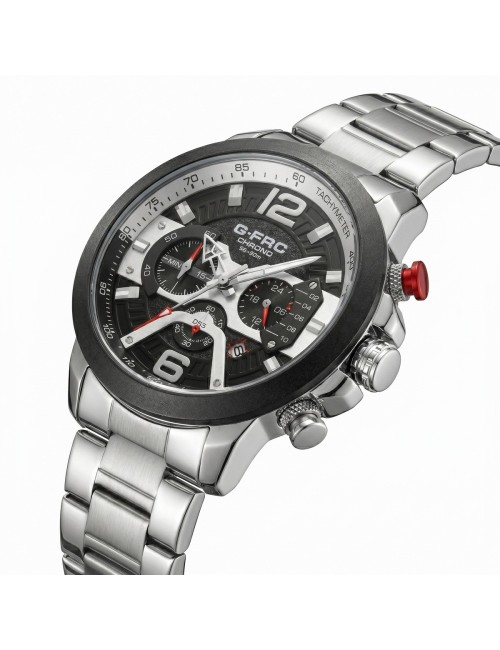 Reloj G-force Gr8329 Cronógrafo De Acero + Estuche Premium