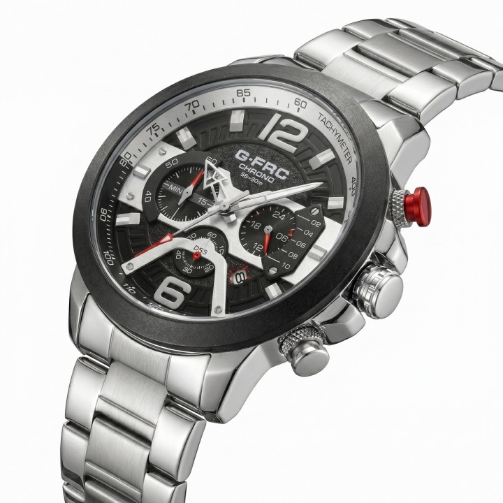 Reloj G-force Gr8329 Cronógrafo De Acero + Estuche Premium