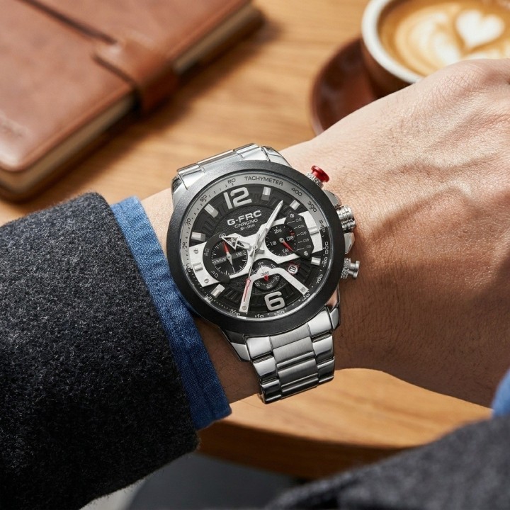 Reloj G-force Gr8329 Cronógrafo De Acero + Estuche Premium