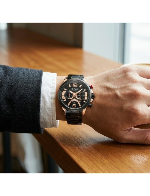 Reloj G-force Gr8329 Cronógrafo De Acero + Estuche Premium