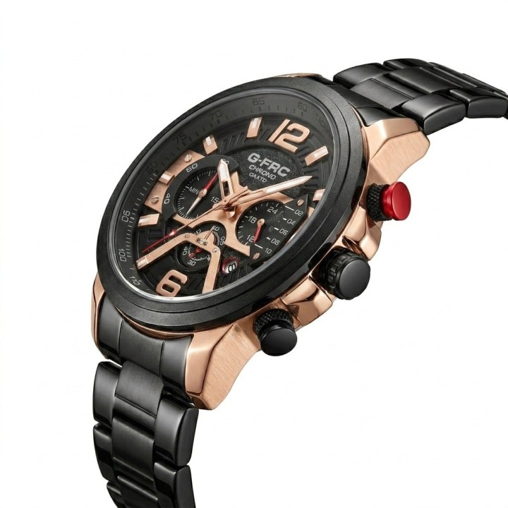 Reloj G-force Gr8329 Cronógrafo De Acero + Estuche Premium